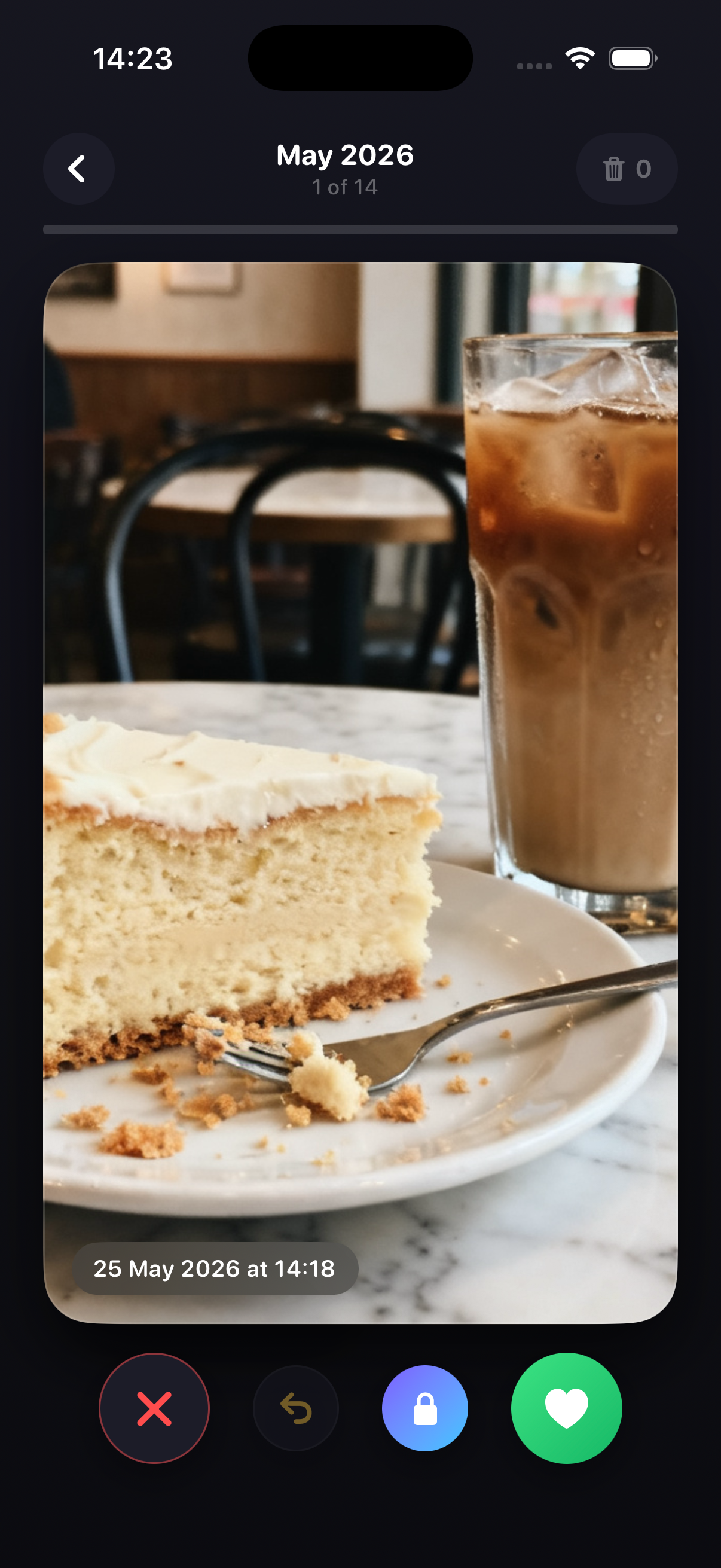 Swiping through photos in Sweep